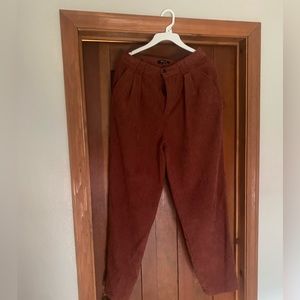 Madewell wide legged pleated corduroy pants